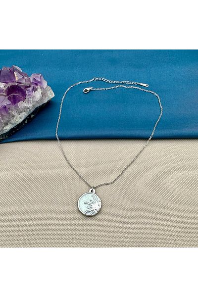Opia Takı & Aksesuar Steel Pearlescent Sun Chain Necklace
