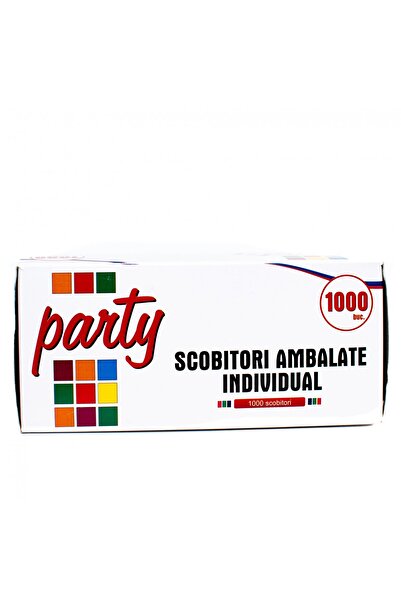 Party Scobitori din lemn ambalate individual, 6,5x2 mm, 1000 bucăți