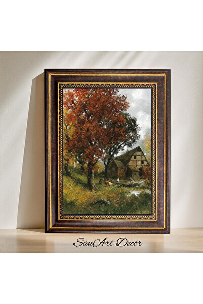 Sanart Pictură de epocă cu cadru, pictură imprimată în ulei, pictură înrămată...