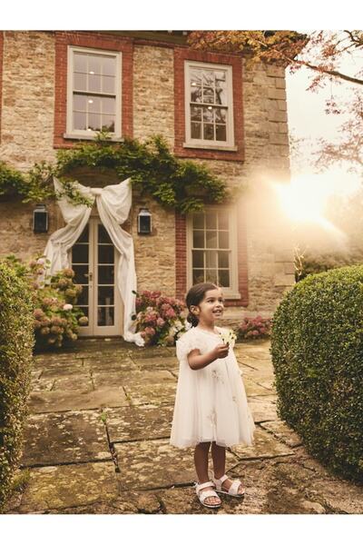Next Baby Ivory Short Sleeve Butterfly Pattern Dress