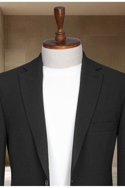 Sergio Ferraro Black Elastic Waist Summer Casual and Stylish Suit Jacket Pants Set, Jogger Set