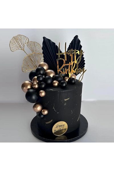 Baloane Vesele Premium Cake Decoration Black Gold Elegance TOP119