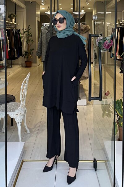 Afili Costum Sandy pentru damă, culoare NEGRU, cu buzunare laterale, pantalon...