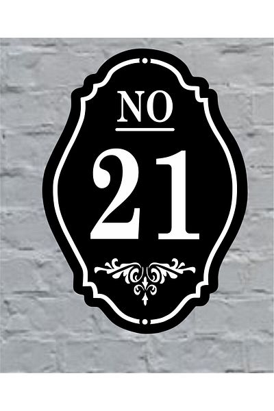 zafrakreklam Site- Apartment- Door - Villa - Wall Number 25X18Cm Outdoor Number 21 No 21