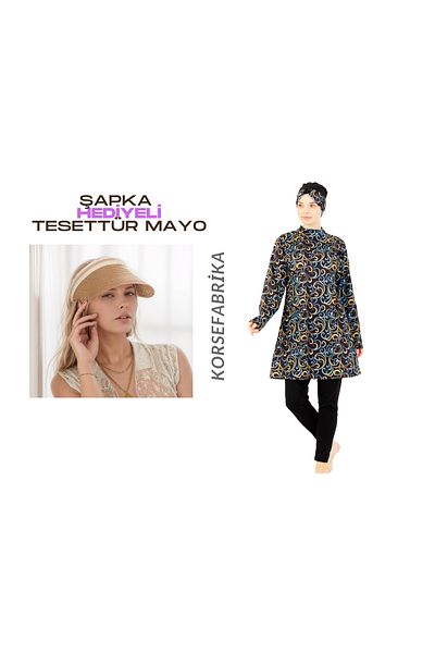 korsefabrika trend mood store Bucket Hat Gifted Wide Fit Patterned Long Tunic Bra Water Repellent Tecture Swimsuit