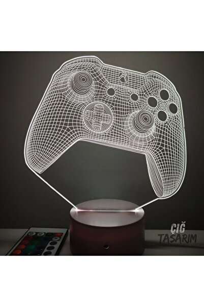 Çığ Tasarım 3D LED Işık Oyun Kolu LED Masa Lambası Oyun Alanı Işıklı Dekor Ga...