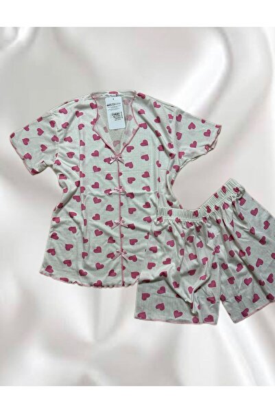 İpek Women's Short Sleeve Bow Detailed Shorts Pajama Set