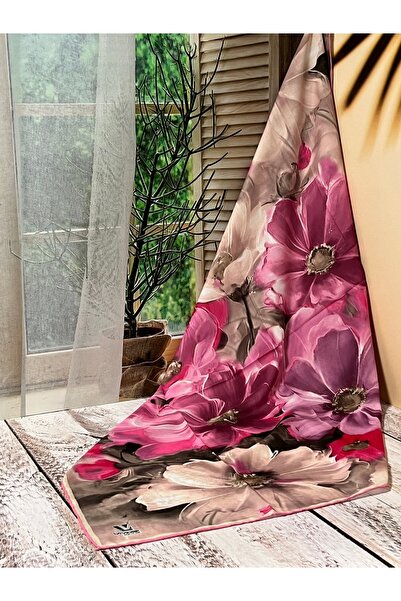 Aydmr Aksesuar Lavinse Büyük Çiçek Desenli Aqua Soft Eşarp LVNS1000