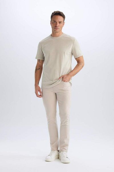 DeFacto New Season Summer Chino Canvas Textured Trousers Slim Fit Slim Fit Pockets Narrow Leg