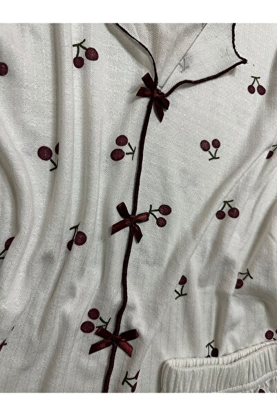 İpek Women's Short Sleeve Bow Detailed Shorts Pajama Set