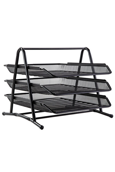 HORECA Tăvi metalice stivuibile cu perforații, set de 3