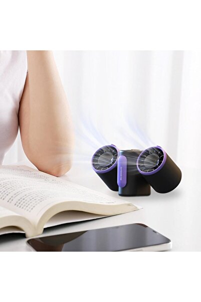 Generic Quiet Waist Fan | Dual Head Personal Waist Clip Fan, Wearable Belt, Portable USB Rechargeable Fan, B