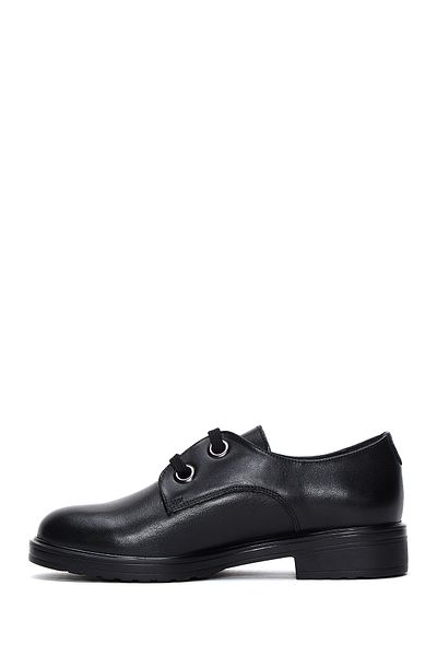 Derimod Women's Black Lace-Up Leather Oxford Shoes 25Afd410318