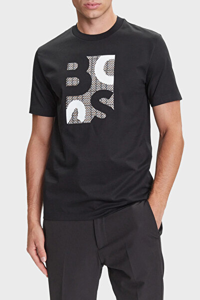 BOSS % 100 Pamuk Regular Fit Bisiklet Yaka Logolu T Shirt Erkek T SHİRT 50543...