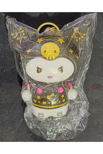 Srctech Black Kuromi Soft Keychain Bag Ornament with Sukushi Figure - 8 cm New Model
