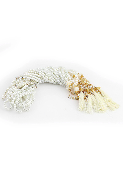 asia collection VAVLI مسبحة لؤلؤة مزينة بالشراريب 10 قطع (10 قطع)