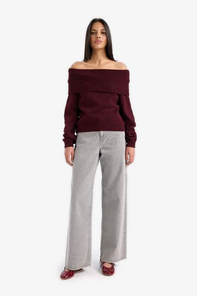 DeFacto Regular Fit Off Shoulder Sweater F3029Ax25Wn
