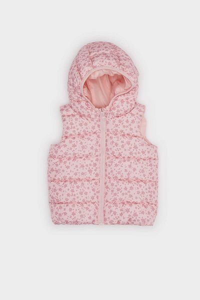 DeFacto Baby Girl Windproof Water Repellent Hooded Patterned Puffer Vest E7355A525Au