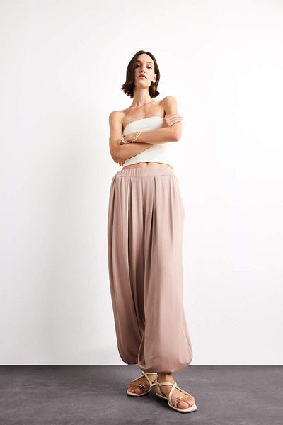 DeFacto Baggy Fit Normal Waist Jogger Leg Ankle Length Modal Trousers G0671Ax25Sm