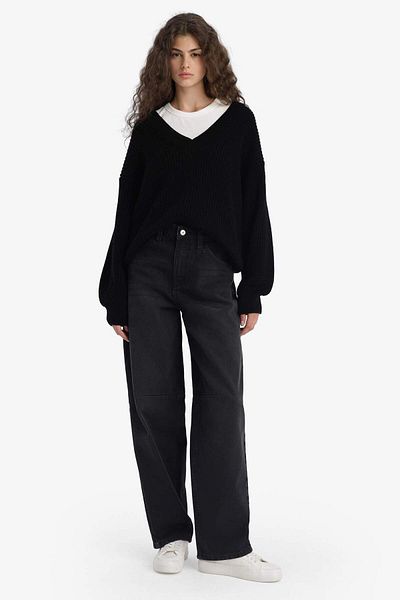 DeFacto Oversize Wide Fit V-Neck Knitwear Sweater Z7135Az25Wn