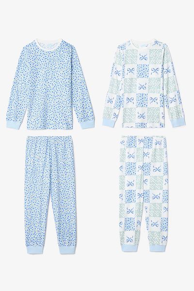 Penti Off White Girls' Crispy Floral Print Long Sleeve 2-Piece Pajamas Set