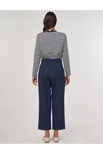 Kayra Havuç Kesim Pilili Pantolon Koyu Lacivert
