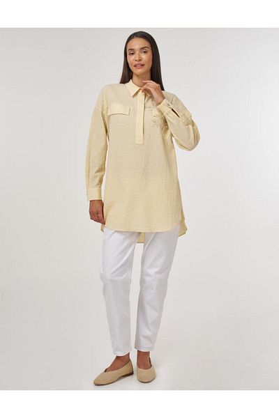KYR Cotton Blouse with Cover Pocket Light Yellow