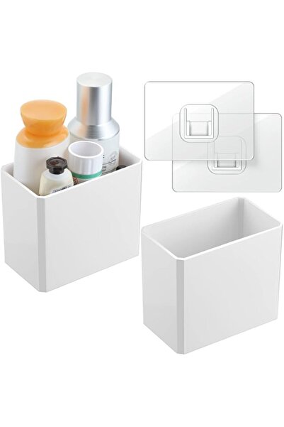 Generic 2 Pcs Wall Mounted Organizer, Mini Storage Bins, Non-drilling Adhesiv...