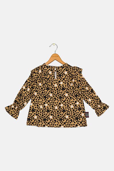 Overkids Toddlers Girl Long Sleeves Allover Print Top, Multicolor