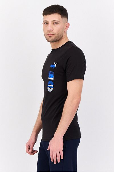 Puma Men Sportswear Fit Brand Logo Short Sleeves Outdoor T-Shirt, Black