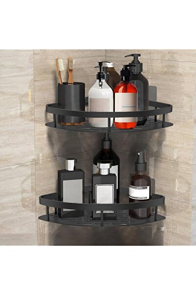 Generic رف دش زاوية ZERIFAM - عبوة من قطعتين لتنظيم الدش، رف دش للحمام، مثبت ...