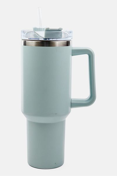 Orly Stainless Steel Insulated Tumbler Handle With Straw 1,2 L, Ash Blue