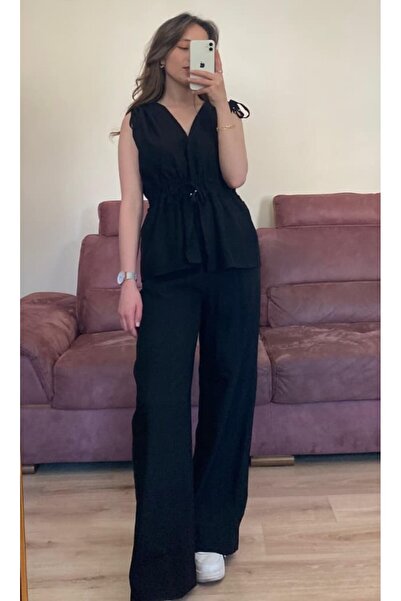Eda Başak Atelier Thin Modal Suit with Shoulder and Waist