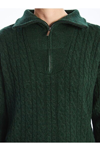 LC Waikiki Lcwaikiki Basic Mock Neck Self-Patterned Women's Knitwear Sweater