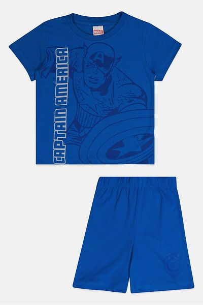 Marvel Toddlers Boy 2 Pieces Short Sleeve Graphic Print T-shirt And Shorts Set, Blue