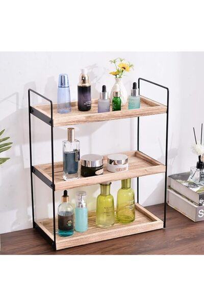 Generic 3 Tier Wooden Bathroom Counter Organizer, Countertop Storage Shelf, B...