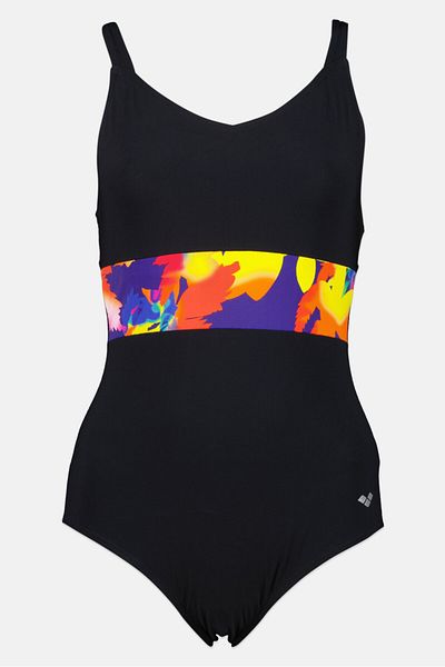 ARENA Women One Piece Non Padded Graphic Print Swimsuit, Black