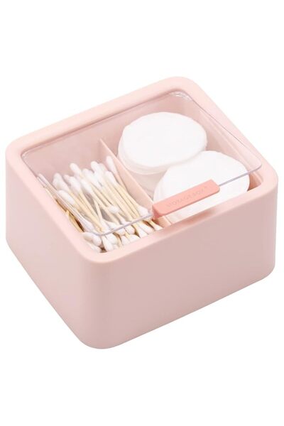 Generic منظم تخزين أعواد القطن من تيك بيوتي - شبكتان منفصلتان، موزع أعواد قطن...