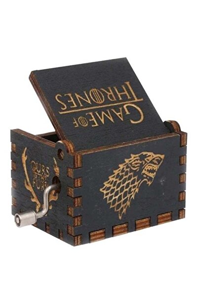 LIXADA صندوق موسيقى خشبي كلاسيكي رائع صغير الحجم يعمل بمقبض يدوي من لعبة العروش