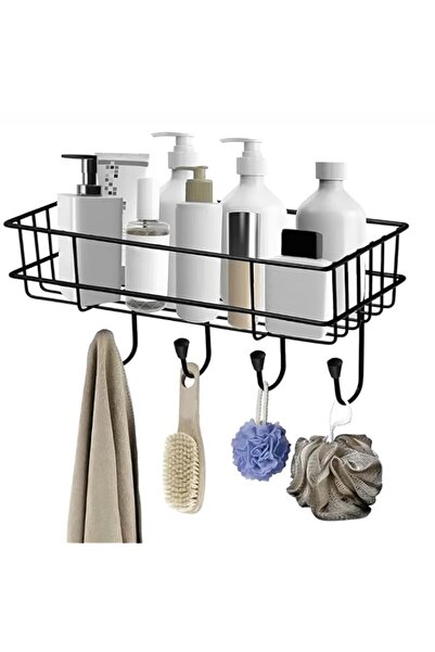 Generic حامل دش مستطيل فاخر ذاتي اللصق من ستوري آت هوم - رف حمام أنيق مطلي با...