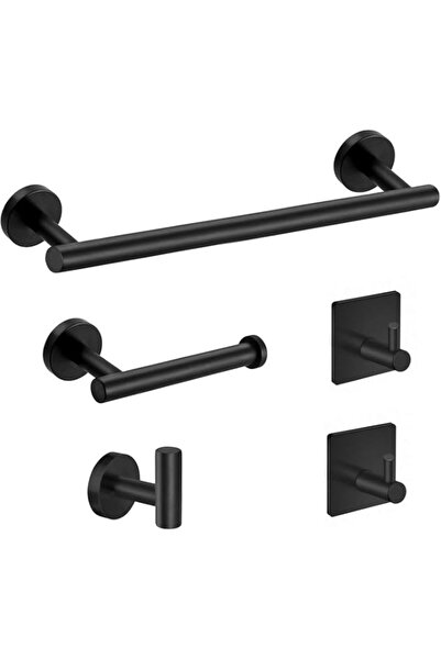 Generic 5-Pieces Matte Black Bathroom Hardware Set SUS304 Stainless Steel Rou...