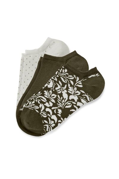 Tchibo Women 3 Pairs Allover Print Crew Socks, Multicolor