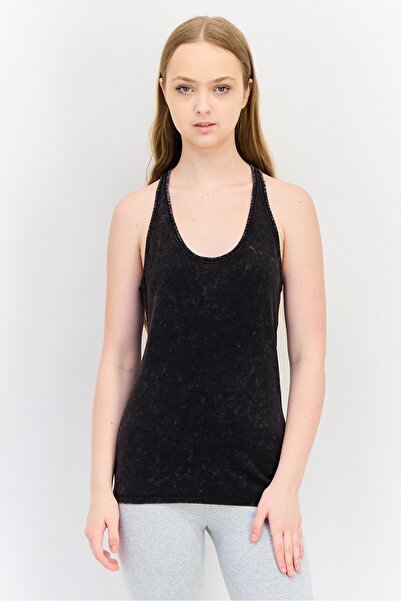 Reebok Women Sportswear Fit Sleeveless Washed Training Tank Top, Washed Black