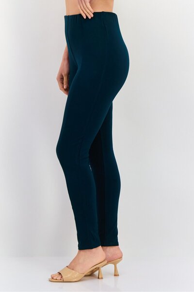 Etam Women Regular Fit Knitted Leggings, Dark Green