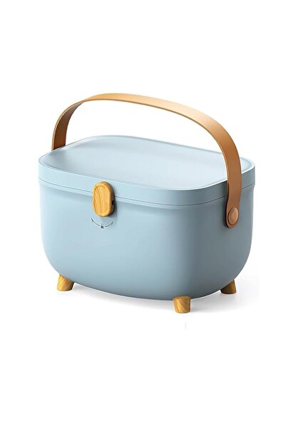 Generic صندوق دواء أزوني مع قفل مزلاج، منظم تخزين بلاستيكي بيضاوي للحبوب والأ...