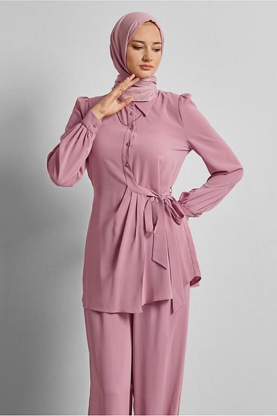 Alvina Tie-Up Detail Pants Suit 45370