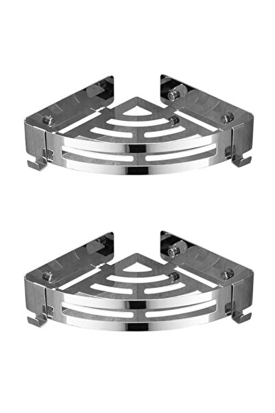 Generic رفوف زاوية الحمام، رف دش بدون حفر لاصق مزدوج الاستخدام تركيب شفط الحم...