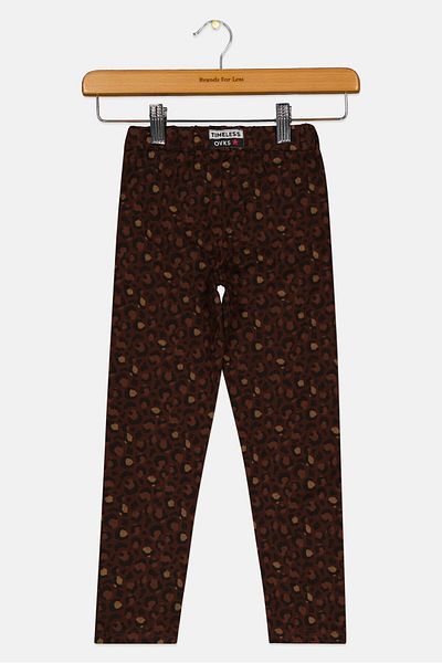 Overkids Kids Girl Animal Print Leggings, Brown