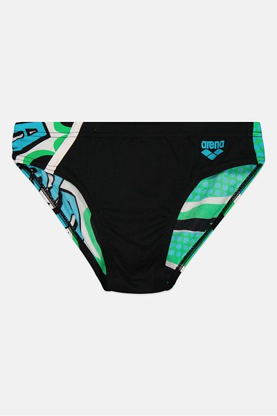 ARENA Kids Boy Allover Print Swimwear Brief, Multicolor