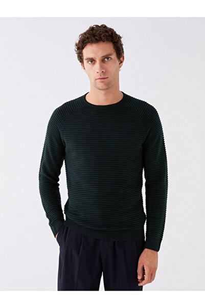 LC Waikiki Pulover pentru bărbați, verde, cu guler rotund